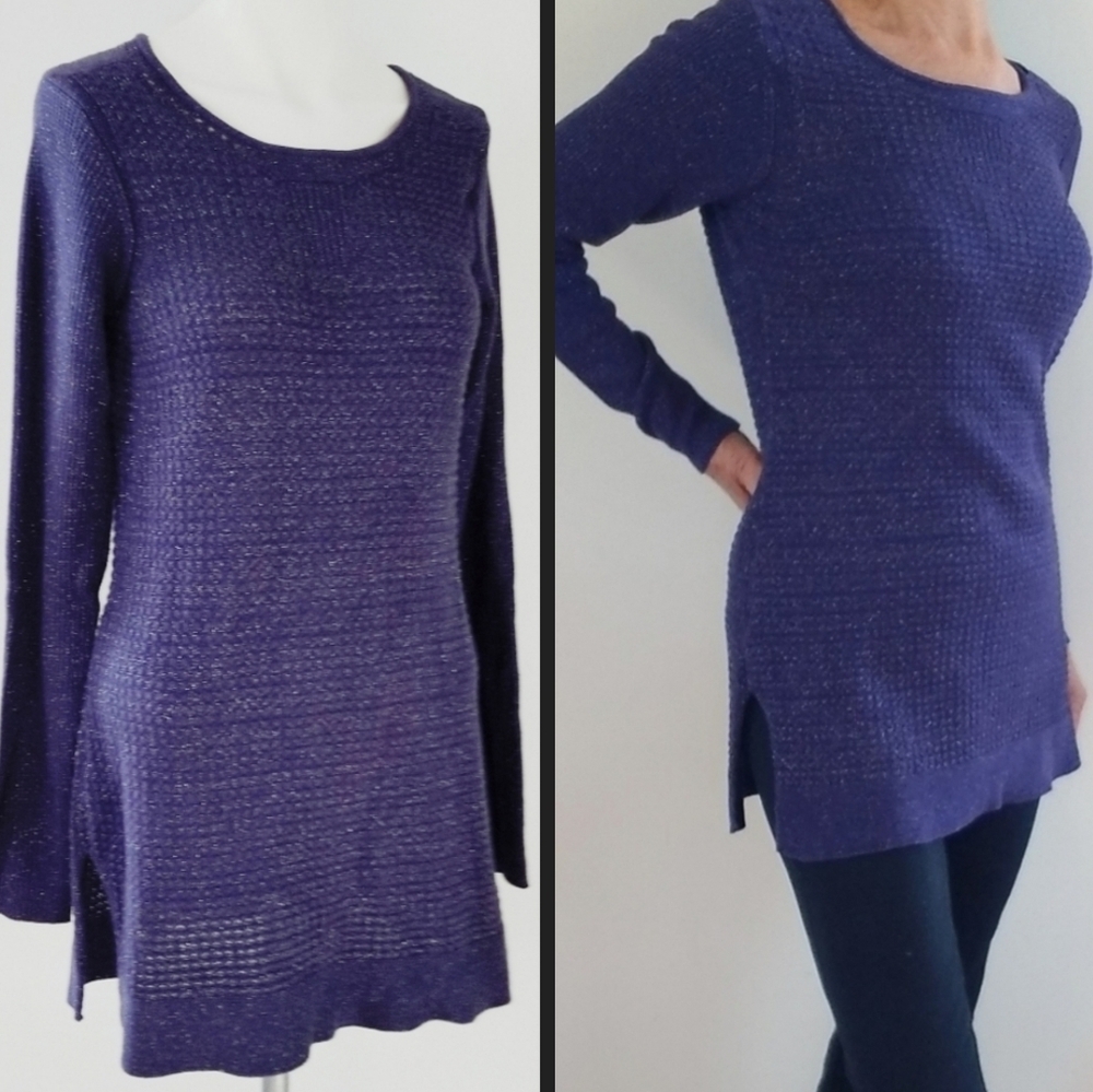 Simply Vera Vera Wang Purple Sprinkle Long Sweater